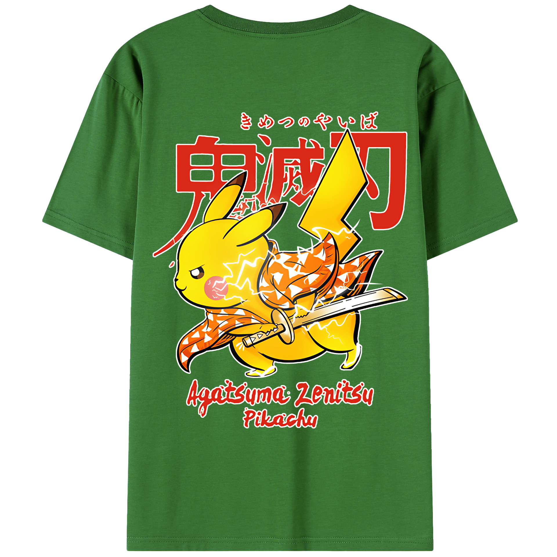 （画像用） 鬼滅の刃（きめつのやいば）我妻 善逸／あがつま ぜんいつ Agatsuma Zenitsu レディース半袖Tシャツ(バックプリント)